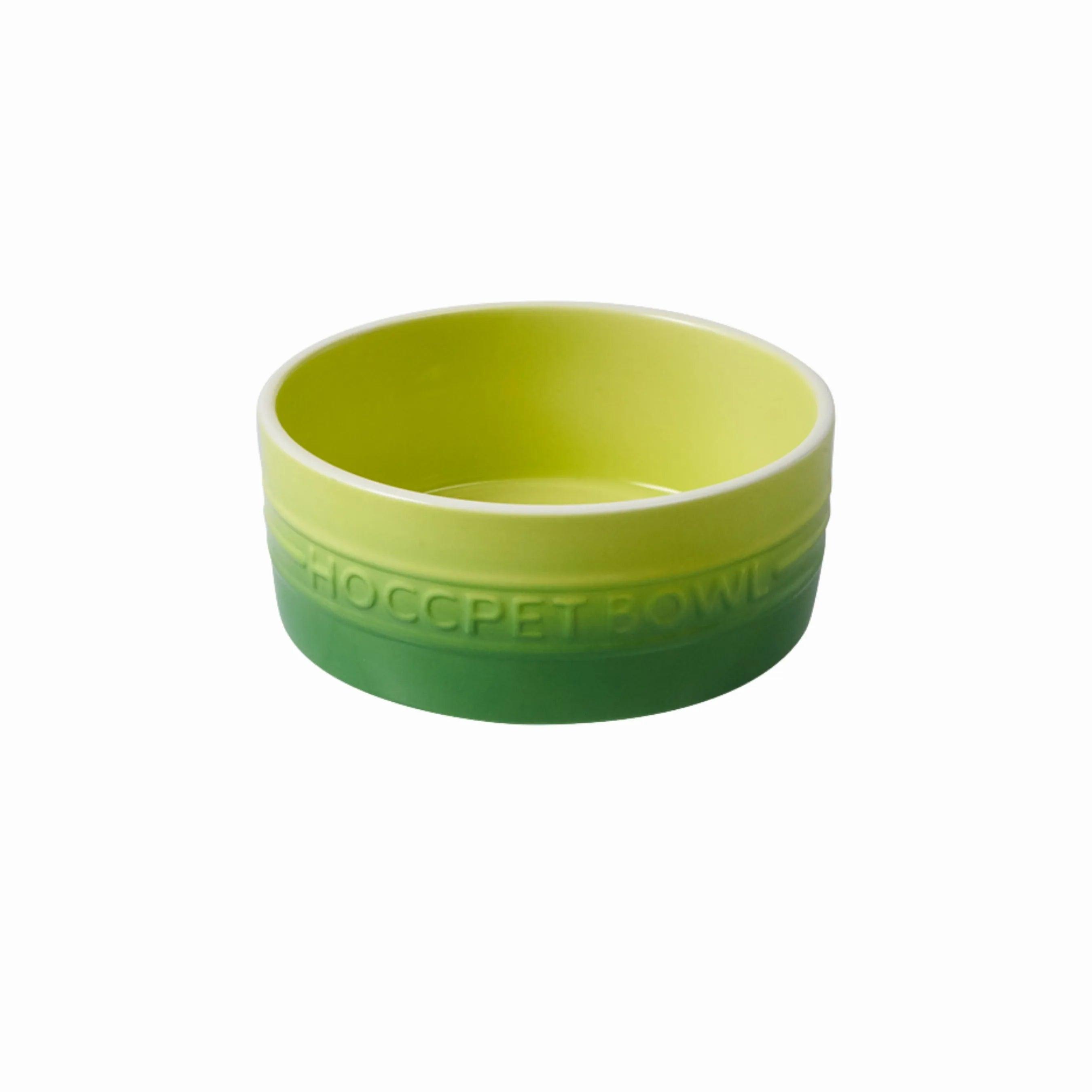 Hand-painted Ceramic Pet Food Bowl Lime Green - YMOAs