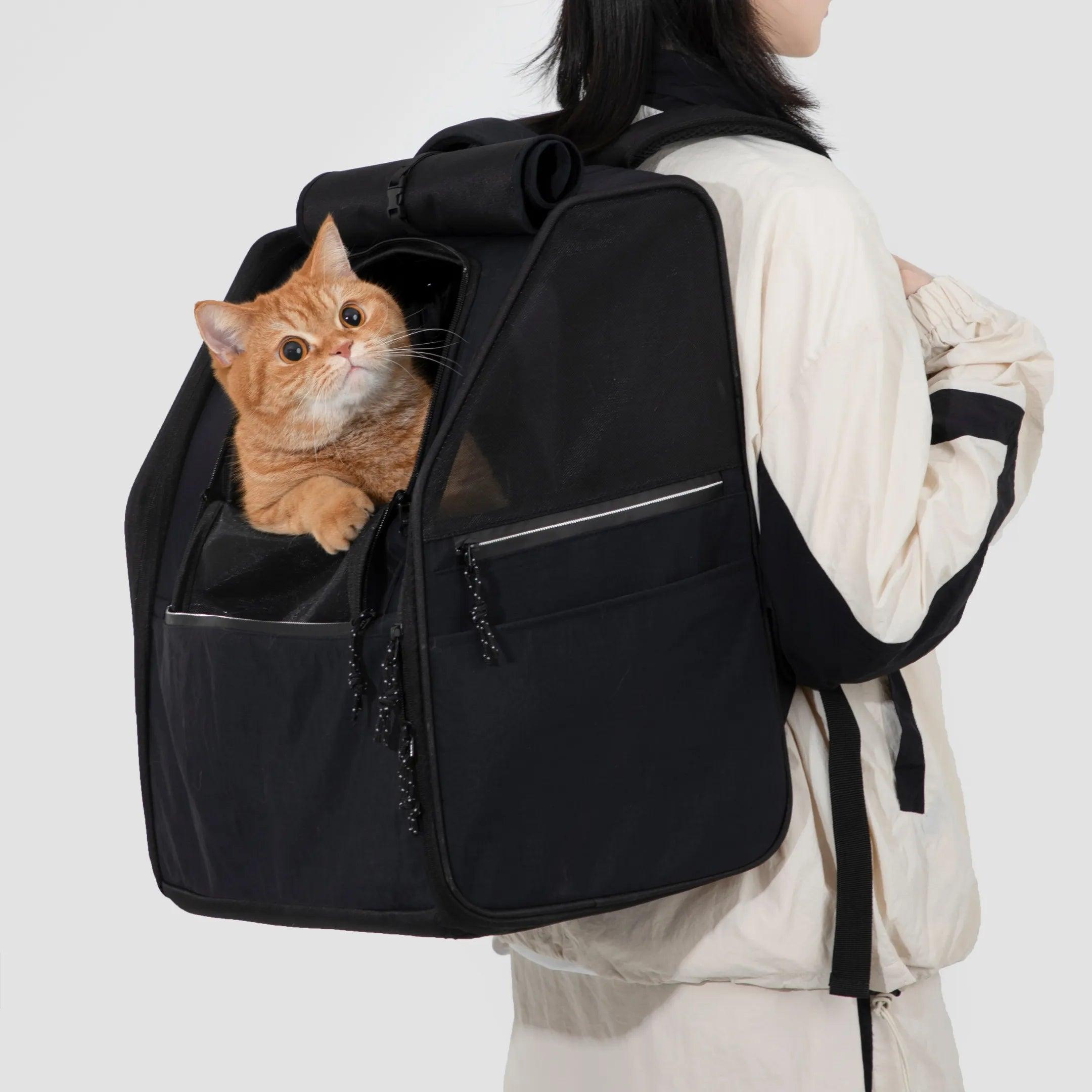 Adventure Paws Cat Carrier Backpack Charcoal Black - YMOAs