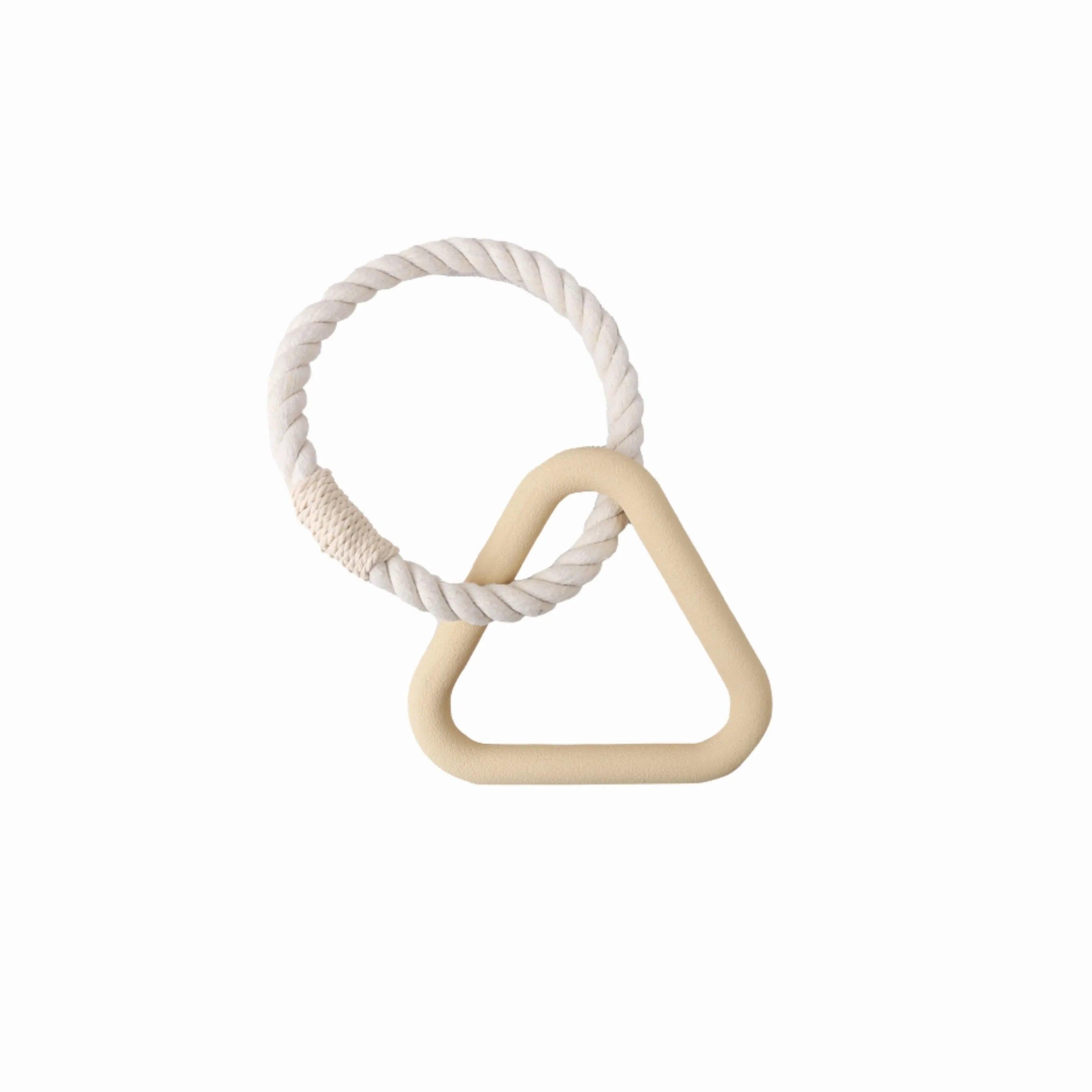 Nomi Triangle-Tug Dog Toy Beige - YMOAs