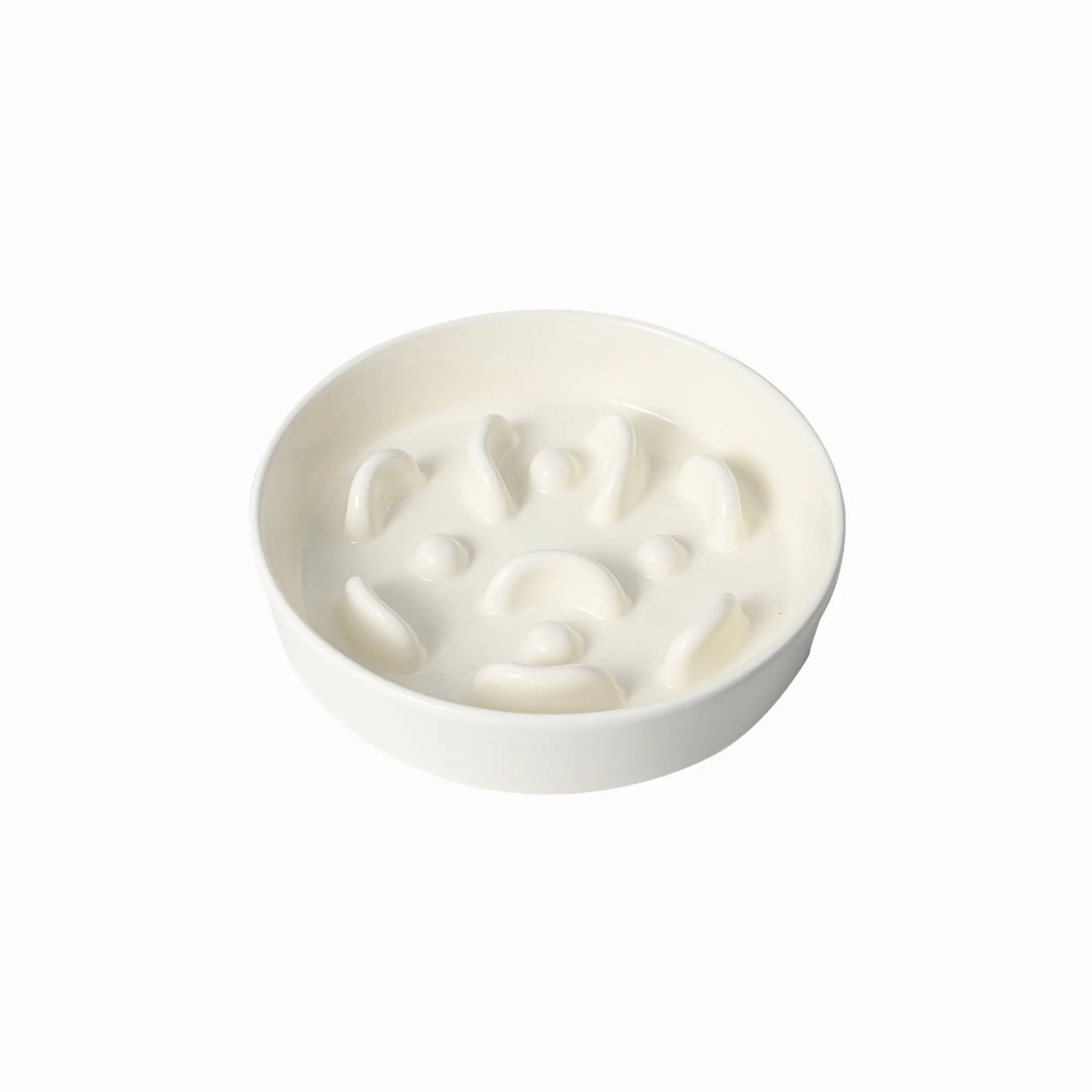 Ceramic Slow Feeder Bowl Milk Cream - YMOAs - Ceramic Slow Feeder Bowl Milk Cream